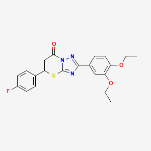 molecular formula C21H20FN3O3S B2507063 2-(3,4-二乙氧苯基)-5-(4-氟苯基)-5H-[1,2,4]三唑并[5,1-b][1,3]噻嗪-7(6H)-酮 CAS No. 609792-41-8