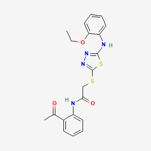 molecular formula C20H20N4O3S2 B2507064 N-(2-acetylphenyl)-2-[[5-(2-ethoxyanilino)-1,3,4-thiadiazol-2-yl]sulfanyl]acetamide CAS No. 848594-81-0