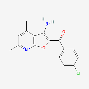 molecular formula C16H13ClN2O2 B2507065 (3-Amino-4,6-dimethylfuro[2,3-b]pyridin-2-yl)-(4-chlorophenyl)methanone CAS No. 260549-57-3