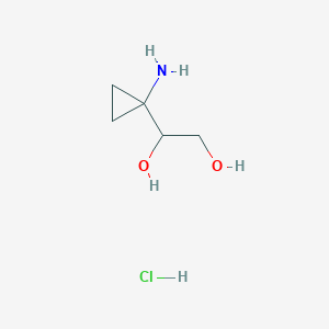 molecular formula C5H12ClNO2 B2507067 1-(1-氨基环丙基)乙烷-1,2-二醇盐酸盐 CAS No. 2411200-09-2