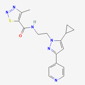 N-(2-(5-cyclopropyl-3-(pyridin-4-yl)-1H-pyrazol-1-yl)ethyl)-4-methyl-1,2,3-thiadiazole-5-carboxamide