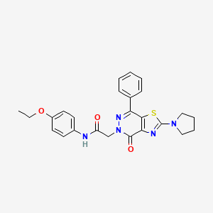 molecular formula C25H25N5O3S B2507076 N-(4-乙氧苯基)-2-(4-氧代-7-苯基-2-(吡咯烷-1-基)噻唑并[4,5-d]哒嗪-5(4H)-基)乙酰胺 CAS No. 1105217-83-1