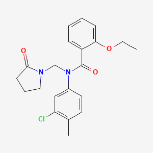 N-(3-chloro-4-methylphenyl)-2-ethoxy-N-[(2-oxopyrrolidin-1-yl)methyl]benzamide