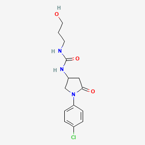 1-(1-(4-Chlorophenyl)-5-oxopyrrolidin-3-yl)-3-(3-hydroxypropyl)urea