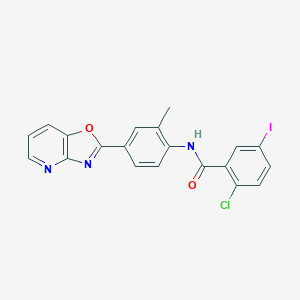 2-chloro-5-iodo-N-[2-methyl-4-([1,3]oxazolo[4,5-b]pyridin-2-yl)phenyl]benzamide