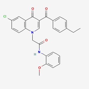 molecular formula C27H23ClN2O4 B2507104 2-(6-氯-3-(4-乙基苯甲酰)-4-氧代喹啉-1(4H)-基)-N-(2-甲氧基苯基)乙酰胺 CAS No. 895646-09-0