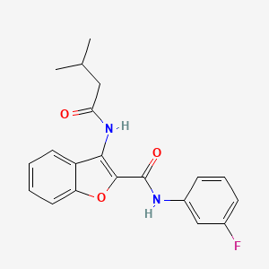 N-(3-fluorophenyl)-3-(3-methylbutanamido)benzofuran-2-carboxamide