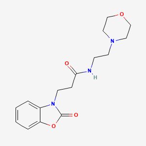 molecular formula C16H21N3O4 B2507121 N-(2-morpholin-4-ylethyl)-3-(2-oxo-1,3-benzoxazol-3-yl)propanamide CAS No. 851988-82-4