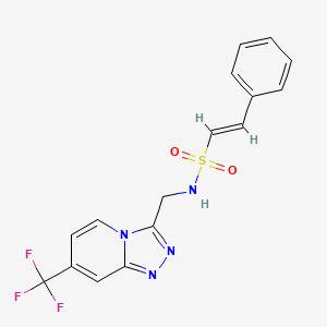 (E)-2-phenyl-N-((7-(trifluoromethyl)-[1,2,4]triazolo[4,3-a]pyridin-3-yl)methyl)ethenesulfonamide