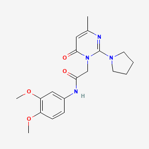 molecular formula C19H24N4O4 B2507132 N-(3,4-dimethoxyphenyl)-2-(4-methyl-6-oxo-2-pyrrolidin-1-ylpyrimidin-1(6H)-yl)acetamide CAS No. 1251559-37-1