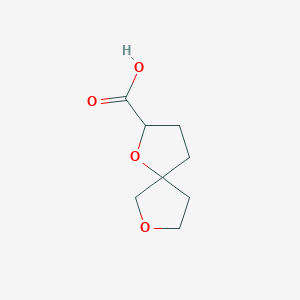 molecular formula C8H12O4 B2507137 1,7-二氧杂螺[4.4]壬烷-2-羧酸 CAS No. 1865165-94-1