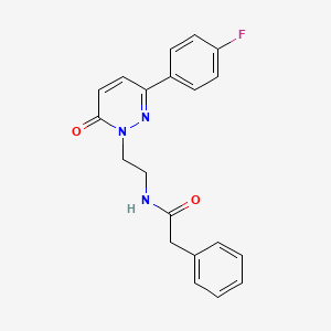 molecular formula C20H18FN3O2 B2507139 N-(2-(3-(4-氟苯基)-6-氧代嘧啶-1(6H)-基)乙基)-2-苯基乙酰胺 CAS No. 921803-91-0