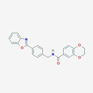 molecular formula C23H18N2O4 B250714 N-[4-(1,3-benzoxazol-2-yl)benzyl]-2,3-dihydro-1,4-benzodioxine-6-carboxamide 