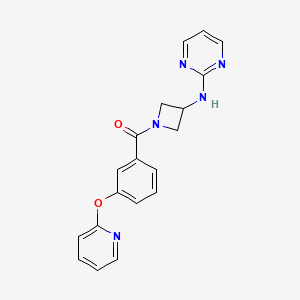 molecular formula C19H17N5O2 B2507149 （3-(吡啶-2-氧代)苯基)（3-（嘧啶-2-氨基)氮杂环丁-1-基）甲酮 CAS No. 2034286-19-4