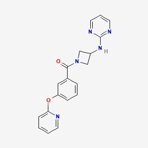 molecular formula C19H17N5O2 B2507149 N-{1-[3-(pyridin-2-yloxy)benzoyl]azetidin-3-yl}pyrimidin-2-amine CAS No. 2034286-19-4