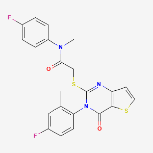 molecular formula C22H17F2N3O2S2 B2507153 2-((3-(4-氟-2-甲基苯基)-4-氧代-3,4-二氢噻吩并[3,2-d]嘧啶-2-基)硫代)-N-(4-氟苯基)-N-甲基乙酰胺 CAS No. 1794794-40-3