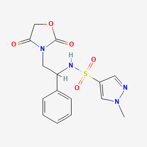 N-(2-(2,4-dioxooxazolidin-3-yl)-1-phenylethyl)-1-methyl-1H-pyrazole-4-sulfonamide