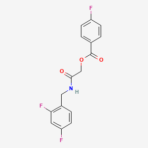 molecular formula C16H12F3NO3 B2507165 2-((2,4-Difluorobenzyl)amino)-2-oxoethyl 4-fluorobenzoate CAS No. 1241968-30-8