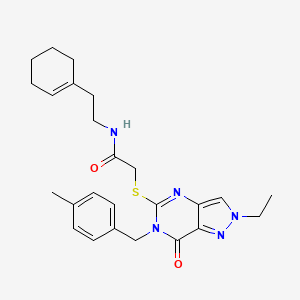 N-(2-(cyclohex-1-en-1-yl)ethyl)-2-((2-ethyl-6-(4-methylbenzyl)-7-oxo-6,7-dihydro-2H-pyrazolo[4,3-d]pyrimidin-5-yl)thio)acetamide