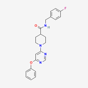 molecular formula C23H23FN4O2 B2507168 N-(4-fluorobenzyl)-1-(6-phenoxypyrimidin-4-yl)piperidine-4-carboxamide CAS No. 1251703-42-0