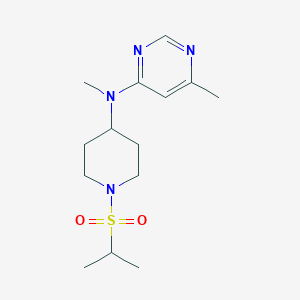 molecular formula C14H24N4O2S B2507173 N,6-Dimethyl-N-(1-propan-2-ylsulfonylpiperidin-4-yl)pyrimidin-4-amine CAS No. 2415532-32-8