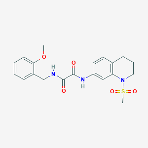 molecular formula C20H23N3O5S B2507189 N-[(2-甲氧基苯基)甲基]-N'-(1-甲基磺酰基-3,4-二氢-2H-喹啉-7-基)草酰胺 CAS No. 941894-14-0