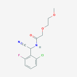 molecular formula C13H14ClFN2O3 B2507190 N-[(2-chloro-6-fluorophenyl)(cyano)methyl]-2-(2-methoxyethoxy)acetamide CAS No. 1445608-31-0