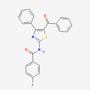 molecular formula C23H15FN2O2S B2507211 N-(5-benzoyl-4-phenyl-1,3-thiazol-2-yl)-4-fluorobenzamide CAS No. 312605-94-0