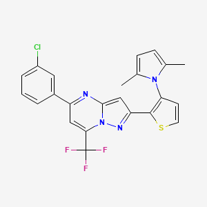 molecular formula C23H16ClF3N4S B2507220 5-(3-氯苯基)-2-[3-(2,5-二甲基-1H-吡咯-1-基)-2-噻吩基]-7-(三氟甲基)吡唑并[1,5-a]嘧啶 CAS No. 383148-63-8