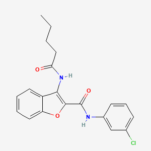 molecular formula C20H19ClN2O3 B2507223 N-(3-クロロフェニル)-3-ペンタナミドベンゾフラン-2-カルボキサミド CAS No. 888463-43-2