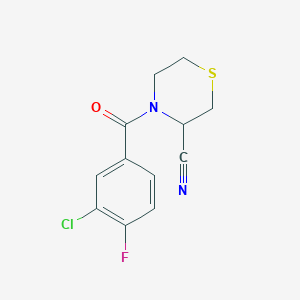 molecular formula C12H10ClFN2OS B2507229 4-(3-Chloro-4-fluorobenzoyl)thiomorpholine-3-carbonitrile CAS No. 2094242-12-1
