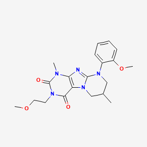 molecular formula C20H25N5O4 B2507230 3-(2-methoxyethyl)-9-(2-methoxyphenyl)-1,7-dimethyl-7,8-dihydro-6H-purino[7,8-a]pyrimidine-2,4-dione CAS No. 876900-76-4