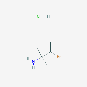 molecular formula C5H13BrClN B2507238 3-Bromo-2-methylbutan-2-amine;hydrochloride CAS No. 2445793-71-3