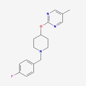 molecular formula C17H20FN3O B2507239 2-[1-[(4-Fluorophenyl)methyl]piperidin-4-yl]oxy-5-methylpyrimidine CAS No. 2224507-07-5