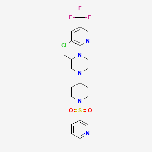 1-[3-Chloro-5-(trifluoromethyl)pyridin-2-yl]-2-methyl-4-[1-(pyridine-3-sulfonyl)piperidin-4-yl]piperazine