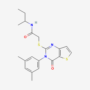molecular formula C20H23N3O2S2 B2507251 N-(butan-2-yl)-2-{[3-(3,5-二甲苯基)-4-氧代-3,4-二氢噻吩并[3,2-d]嘧啶-2-基]硫代}乙酰胺 CAS No. 1260940-25-7