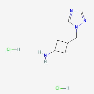 molecular formula C7H14Cl2N4 B2507253 (1R,3r)-3-((1H-1,2,4-三唑-1-基)甲基)环丁-1-胺二盐酸盐 CAS No. 2228336-54-5