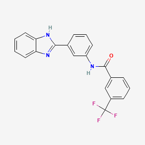 molecular formula C21H14F3N3O B2507259 N-(3-(1H-benzo[d]imidazol-2-il)fenil)-3-(trifluorometil)benzamida CAS No. 477486-40-1