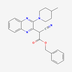 molecular formula C24H24N4O2 B2507262 Benzyl 2-cyano-2-[3-(4-methylpiperidin-1-yl)quinoxalin-2-yl]acetate CAS No. 840514-71-8