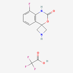 molecular formula C12H10F4N2O4 B2507267 8-Fluorospiro[1H-3,1-benzoxazine-4,3'-azetidine]-2-one;2,2,2-trifluoroacetic acid CAS No. 2361644-10-0