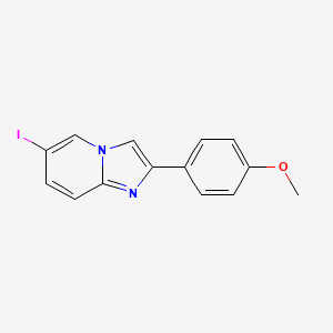 molecular formula C14H11IN2O B2507268 6-碘-2-(4-甲氧基苯基)咪唑并[1,2-a]吡啶 CAS No. 477871-43-5