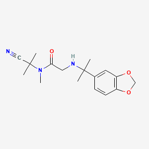 molecular formula C17H23N3O3 B2507269 2-{[2-(2H-1,3-benzodioxol-5-yl)propan-2-yl]amino}-N-(1-cyano-1-methylethyl)-N-methylacetamide CAS No. 1252208-31-3