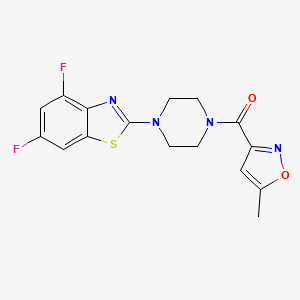 molecular formula C16H14F2N4O2S B2507279 (4-(4,6-Difluorobenzo[d]thiazol-2-yl)piperazin-1-yl)(5-methylisoxazol-3-yl)methanone CAS No. 941903-37-3