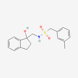 molecular formula C18H21NO3S B2507282 N-((1-hydroxy-2,3-dihydro-1H-inden-1-yl)methyl)-1-(m-tolyl)methanesulfonamide CAS No. 1396873-93-0