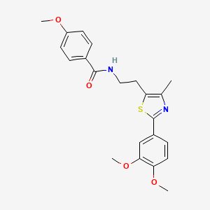 molecular formula C22H24N2O4S B2507286 N-[2-[2-(3,4-dimethoxyphenyl)-4-methyl-1,3-thiazol-5-yl]ethyl]-4-methoxybenzamide CAS No. 893997-29-0