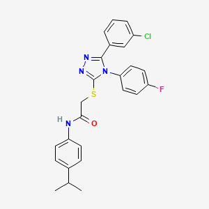 2-{[5-(3-chlorophenyl)-4-(4-fluorophenyl)-4H-1,2,4-triazol-3-yl]sulfanyl}-N-(4-isopropylphenyl)acetamide
