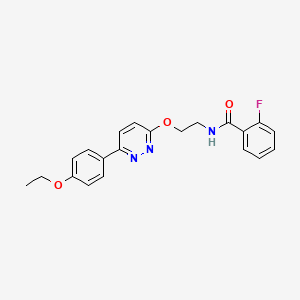 molecular formula C21H20FN3O3 B2507290 N-(2-((6-(4-ethoxyphenyl)pyridazin-3-yl)oxy)ethyl)-2-fluorobenzamide CAS No. 920365-67-9