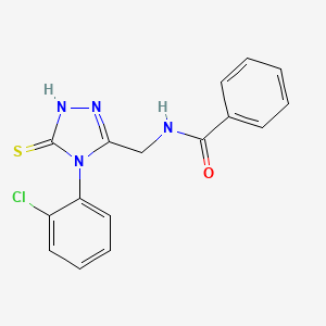 molecular formula C16H13ClN4OS B2507305 N-[[4-(2-氯苯基)-5-硫代亚磺酰基-1H-1,2,4-三唑-3-基]甲基]苯甲酰胺 CAS No. 392247-43-7