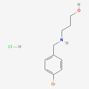 molecular formula C10H15BrClNO B2507307 3-[(4-Bromobenzyl)amino]-1-propanol hydrochloride CAS No. 1051368-43-4; 721453-52-7