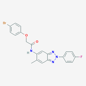 2-(4-bromophenoxy)-N-[2-(4-fluorophenyl)-6-methyl-2H-benzotriazol-5-yl]acetamide